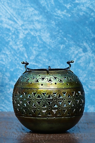 Green Iron Tea Light Holder by Artisans Rose