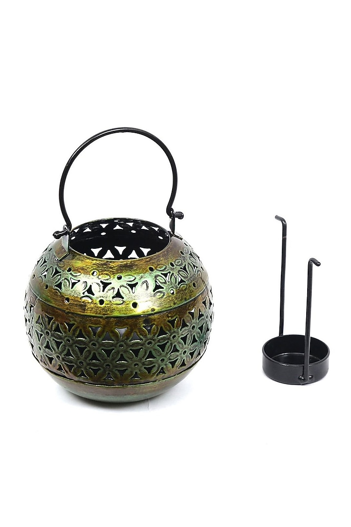 Green Iron Tea Light Holder by Artisans Rose at Pernia's Pop Up Shop