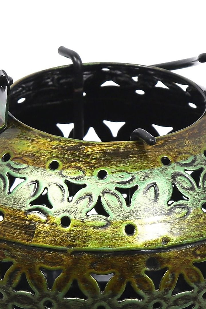 Green Iron Tea Light Holder by Artisans Rose at Pernia's Pop Up Shop