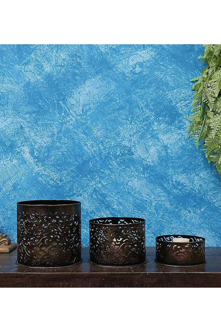 Gold Iron Tea Light Holder by Artisans Rose at Pernia's Pop Up Shop