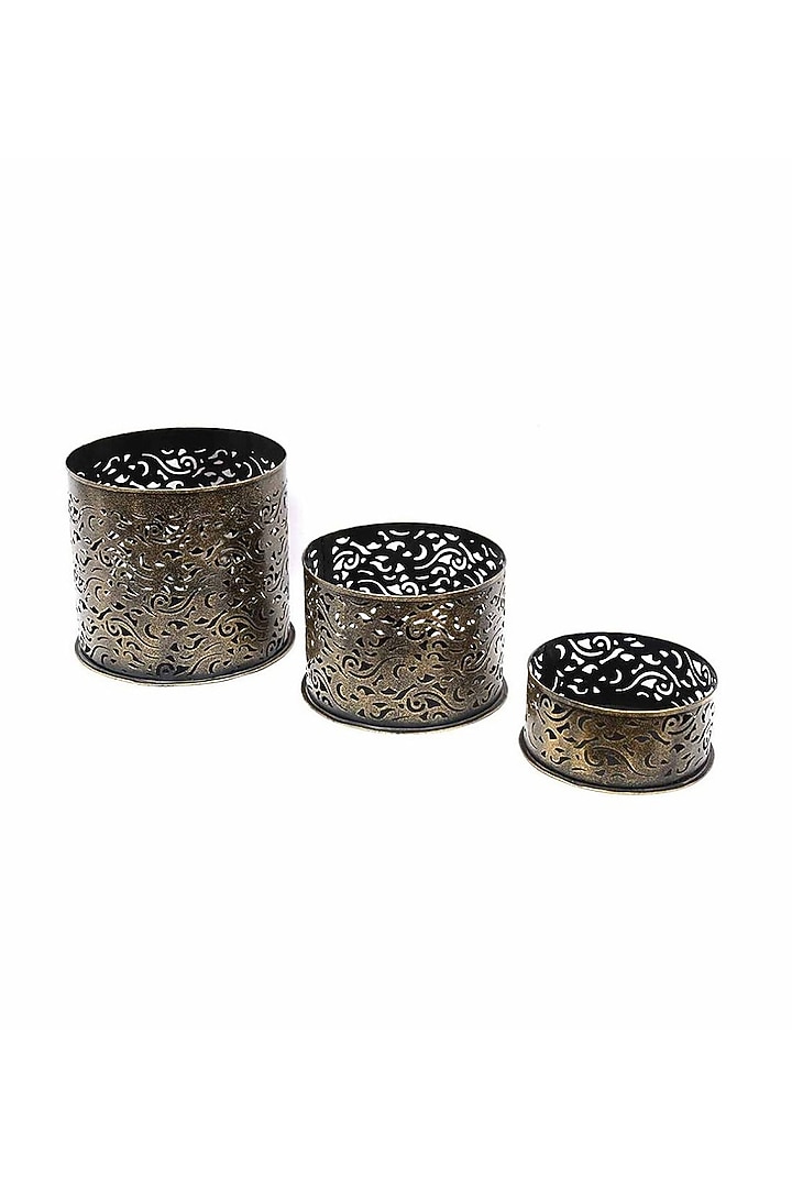 Gold Iron Tea Light Holder by Artisans Rose at Pernia's Pop Up Shop