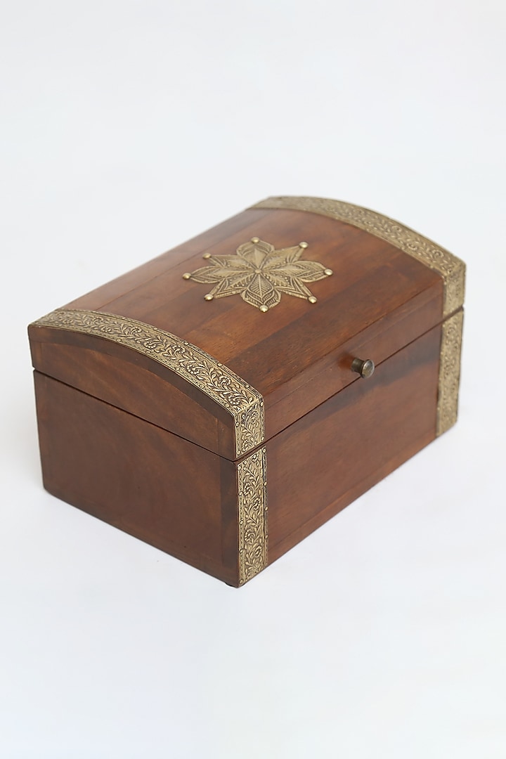 Brown Mangowood & Brass Box by Artisans Rose