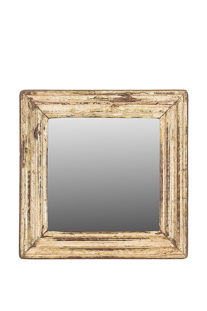 Cream & Brown Reclaimed Wood Mirror by Artisans Rose