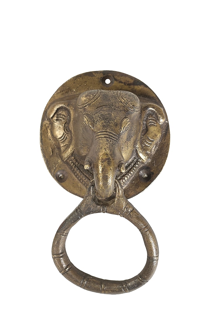 Gold Brass Elephant Handle by Artisans Rose at Pernia's Pop Up Shop