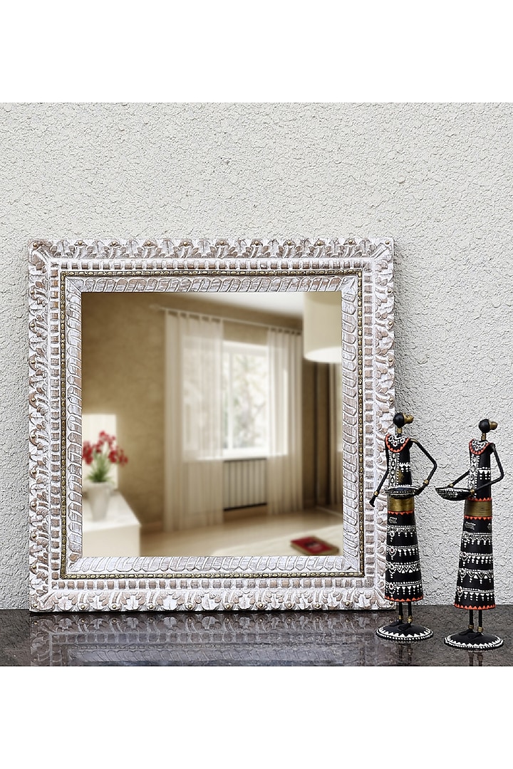 White MDF & Glass Mirror by Artisans Rose