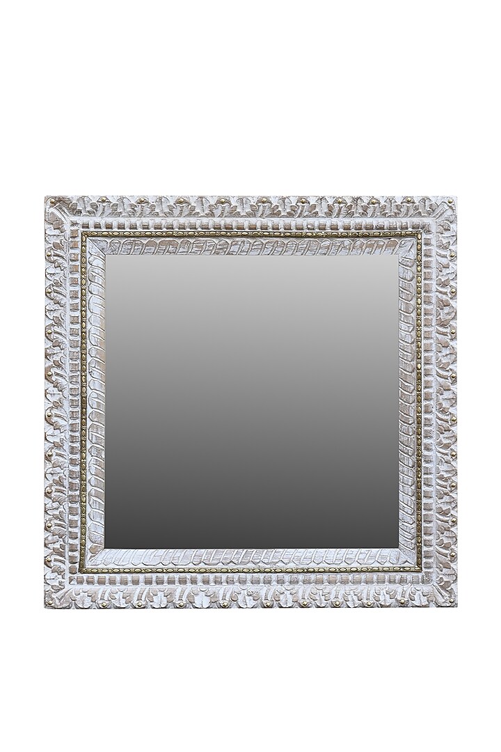 White MDF & Glass Mirror by Artisans Rose at Pernia's Pop Up Shop
