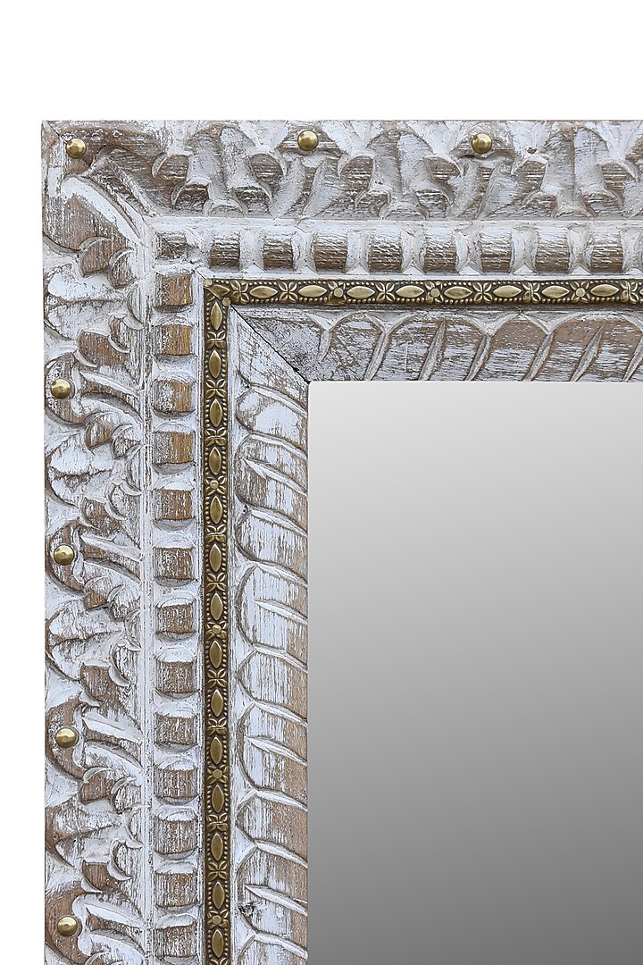 White MDF & Glass Mirror by Artisans Rose at Pernia's Pop Up Shop