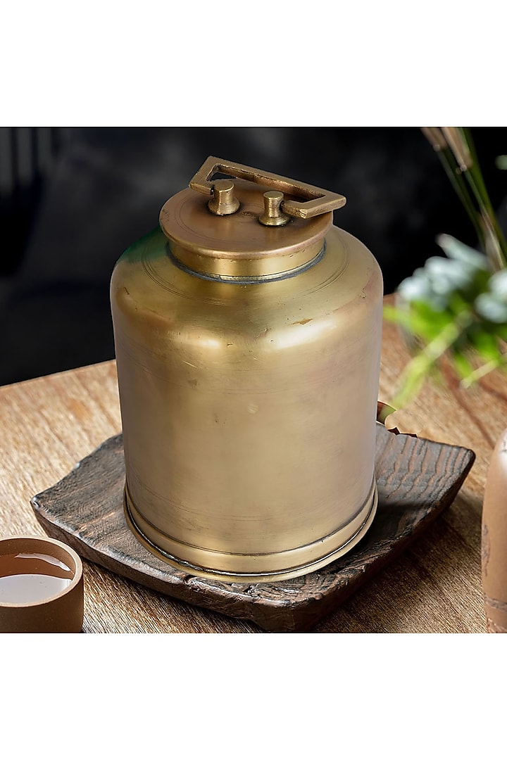 Gold Brass Oil Pot by Artisans Rose at Pernia's Pop Up Shop