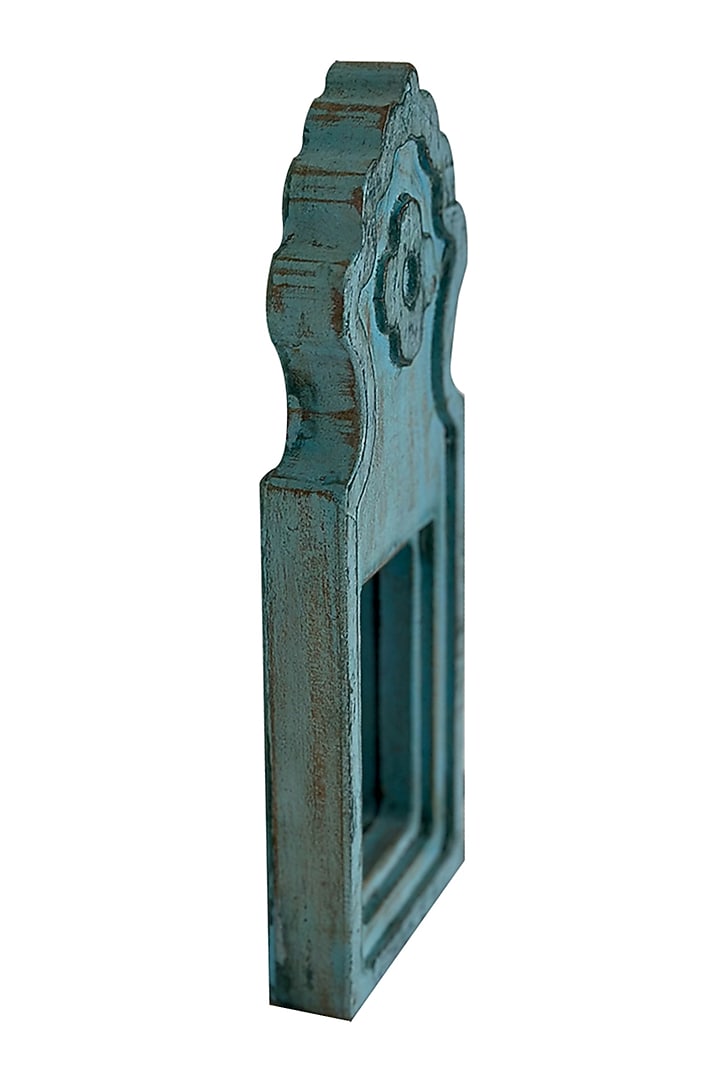 Blue Recycle Wood Mirror by Artisans Rose at Pernia's Pop Up Shop