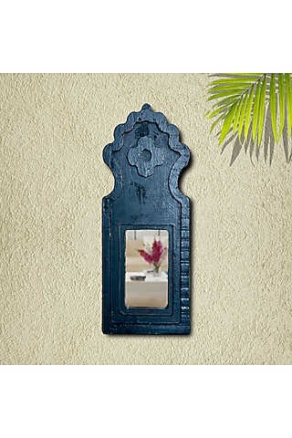 Black Recycle Wood Mirror by Artisans Rose
