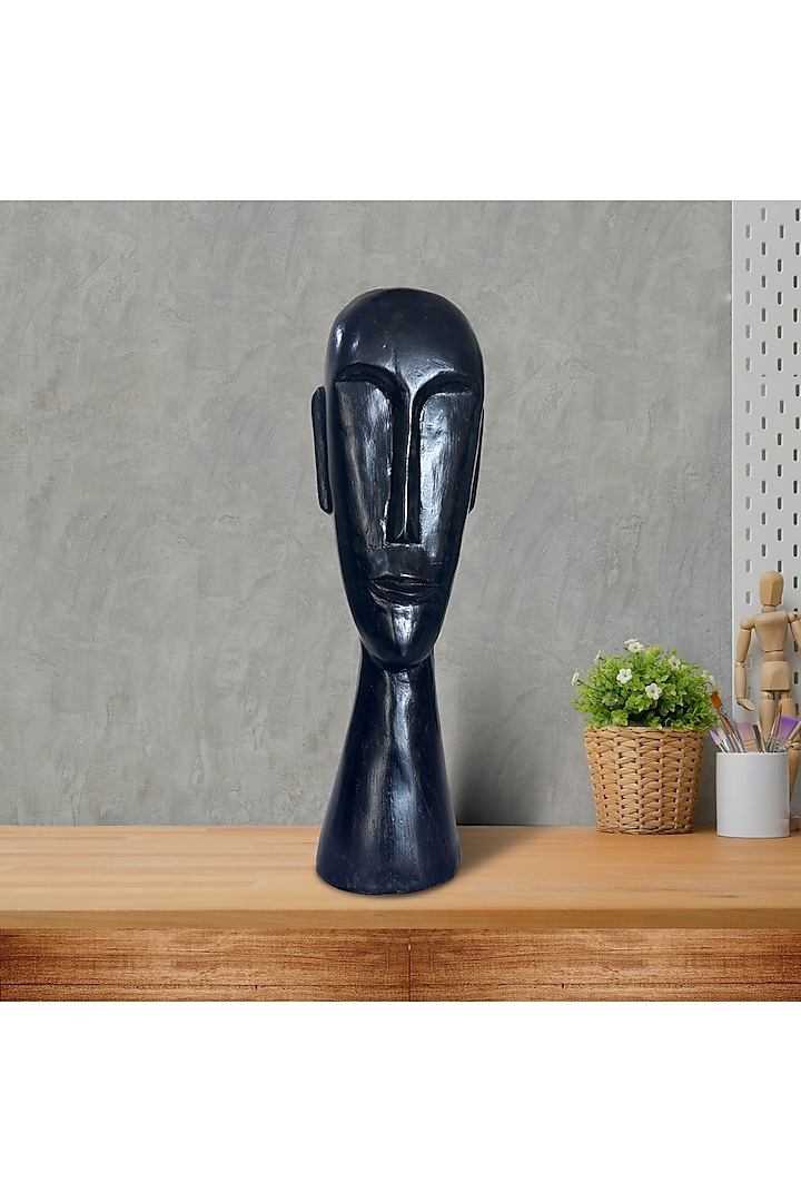 Black Wood Head Sculpture by Artisans Rose at Pernia's Pop Up Shop