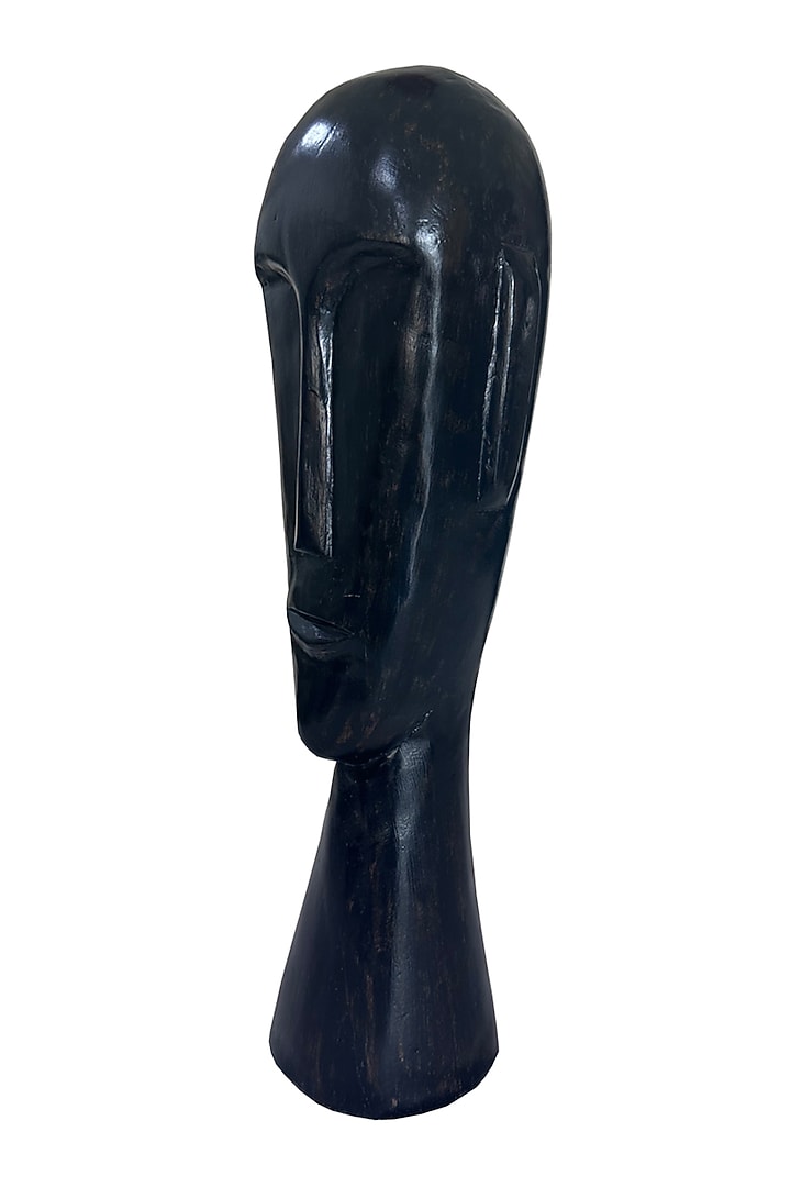 Black Wood Head Sculpture by Artisans Rose at Pernia's Pop Up Shop