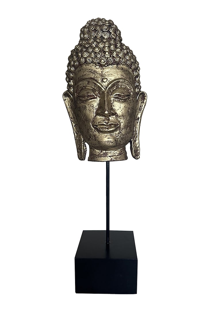 Gold Wood & Metal Head Sculpture by Artisans Rose at Pernia's Pop Up Shop