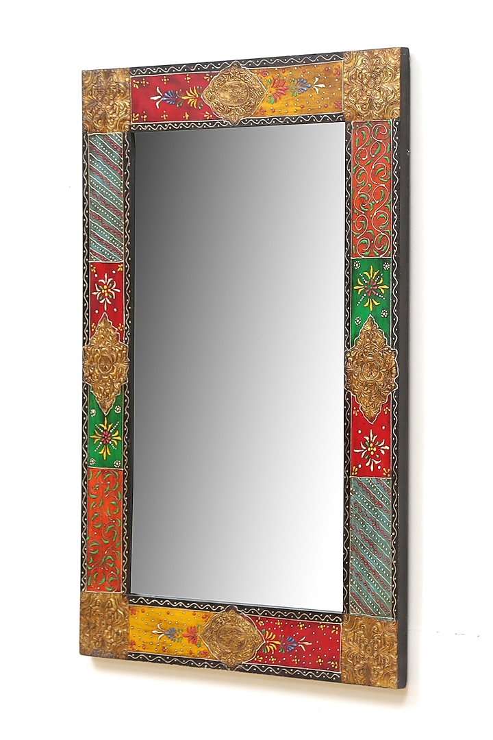 Multi-Colored Wooden Wall Mirror by Artisans Rose at Pernia's Pop Up Shop
