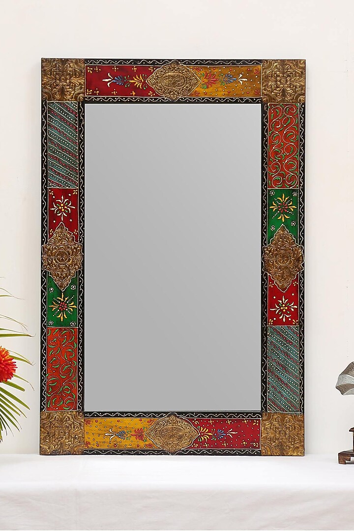 Multi-Colored Wooden Wall Mirror by Artisans Rose at Pernia's Pop Up Shop
