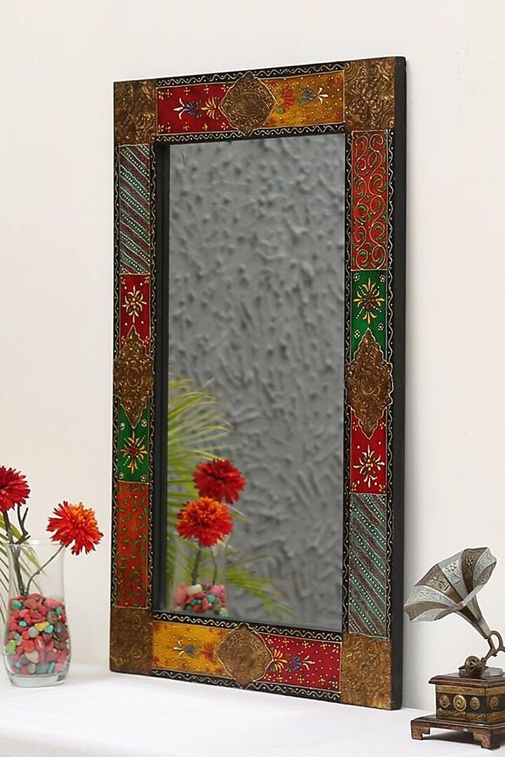 Multi-Colored Wooden Wall Mirror by Artisans Rose at Pernia's Pop Up Shop