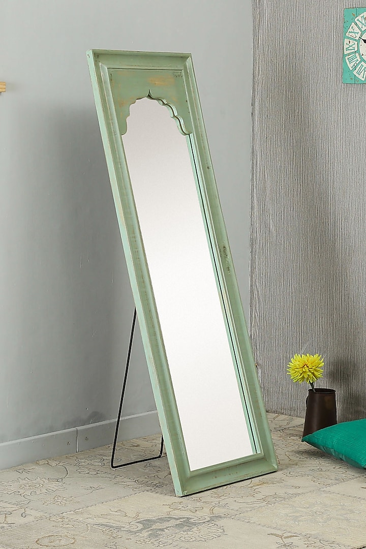 Olive Green Wooden Mirror by Artisans Rose