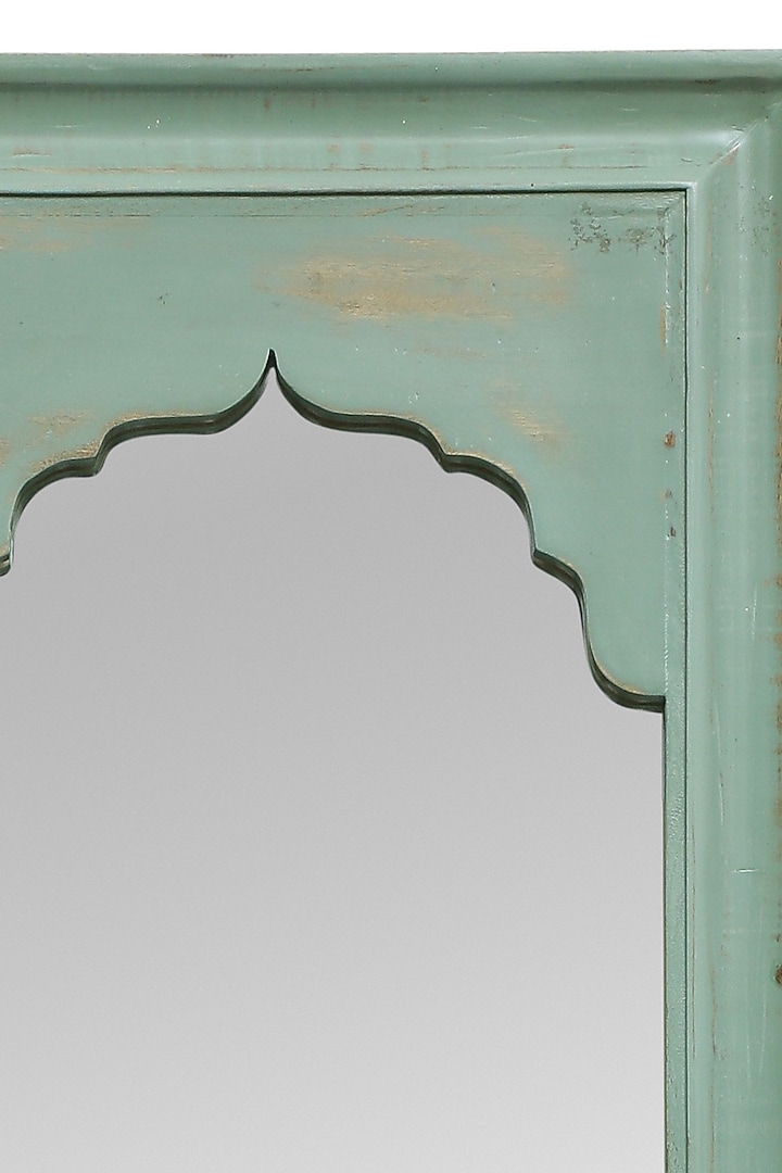 Olive Green Wooden Mirror by Artisans Rose at Pernia's Pop Up Shop