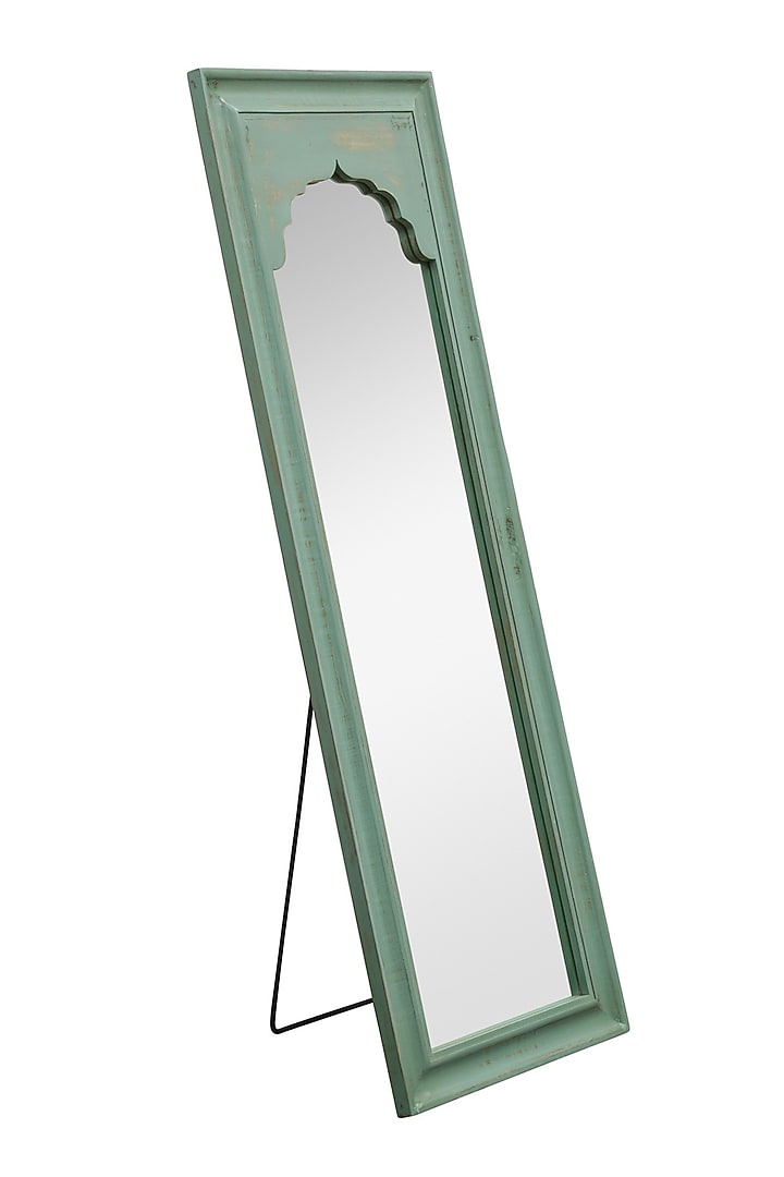 Olive Green Wooden Mirror by Artisans Rose at Pernia's Pop Up Shop