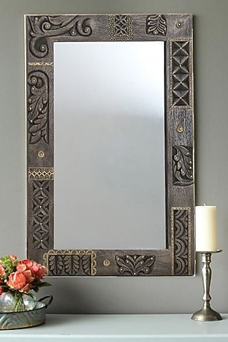 Grey Mango Wood Mirror by Artisans Rose