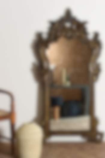 Gold Wall Mirror In Mango Wood by Artisans Rose at Pernia's Pop Up Shop