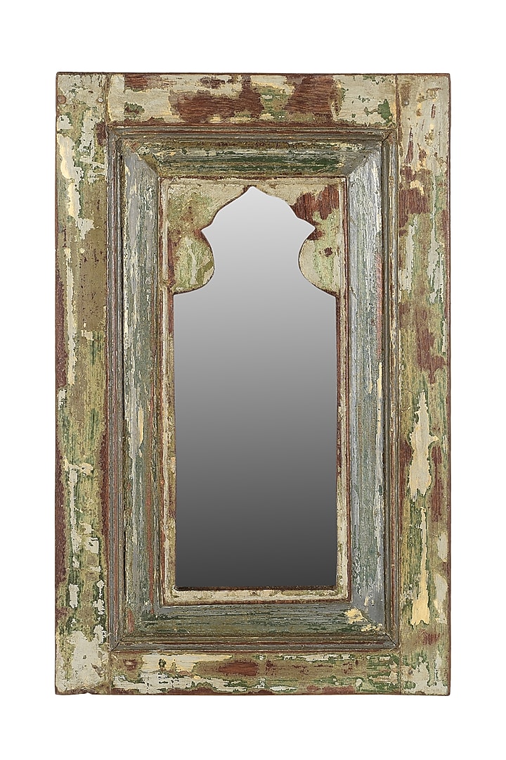 Green Mirror In Reclaimed Wood by Artisans Rose at Pernia's Pop Up Shop