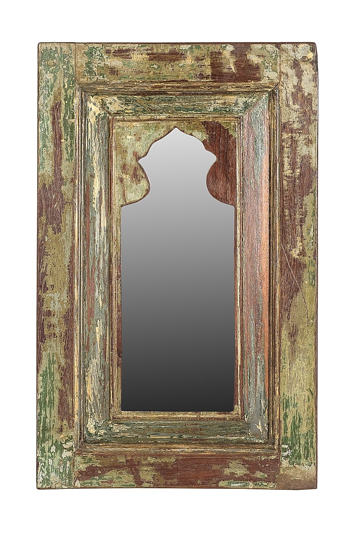 Brown Wall Mirror In Reclaimed Wood by Artisans Rose at Pernia's Pop Up Shop