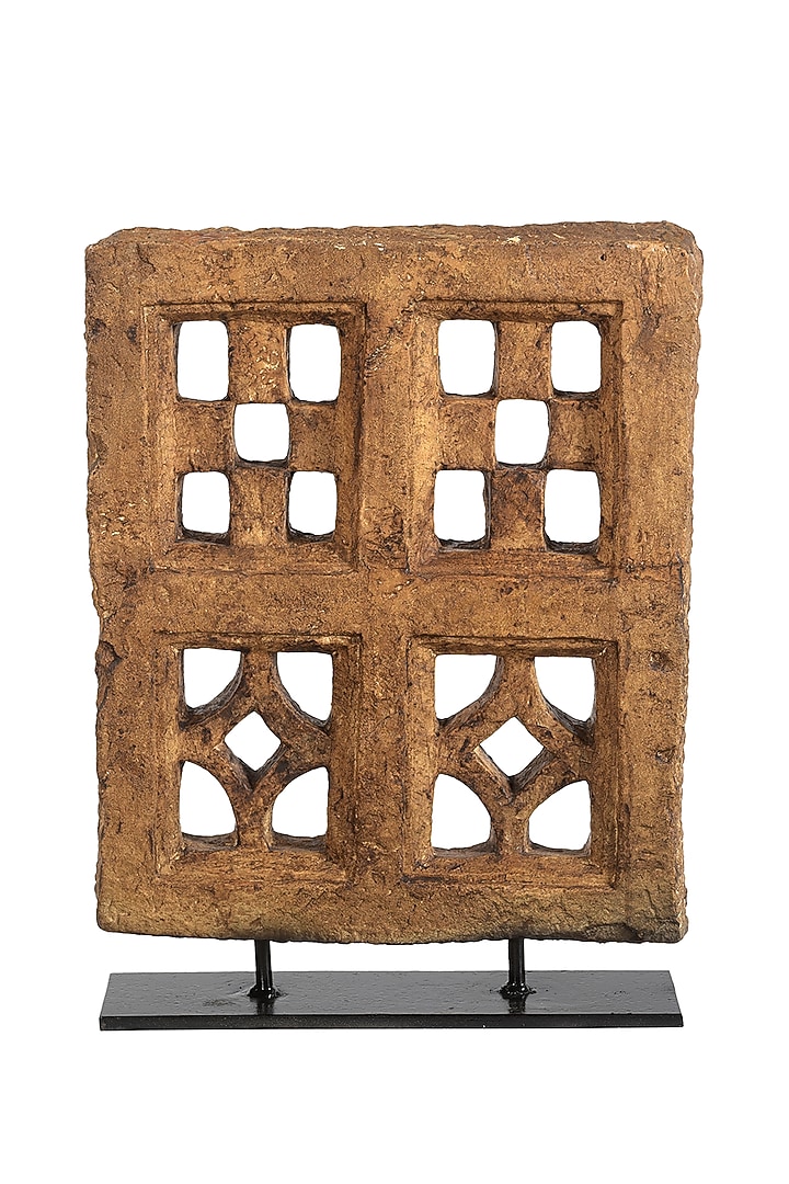 Black/ Brown Stone Jali Showpiece by Artisans Rose at Pernia's Pop Up Shop
