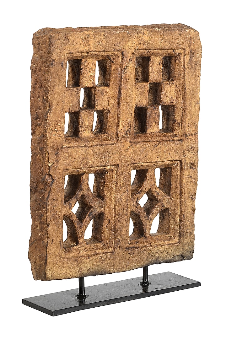 Black/ Brown Stone Jali Showpiece by Artisans Rose at Pernia's Pop Up Shop