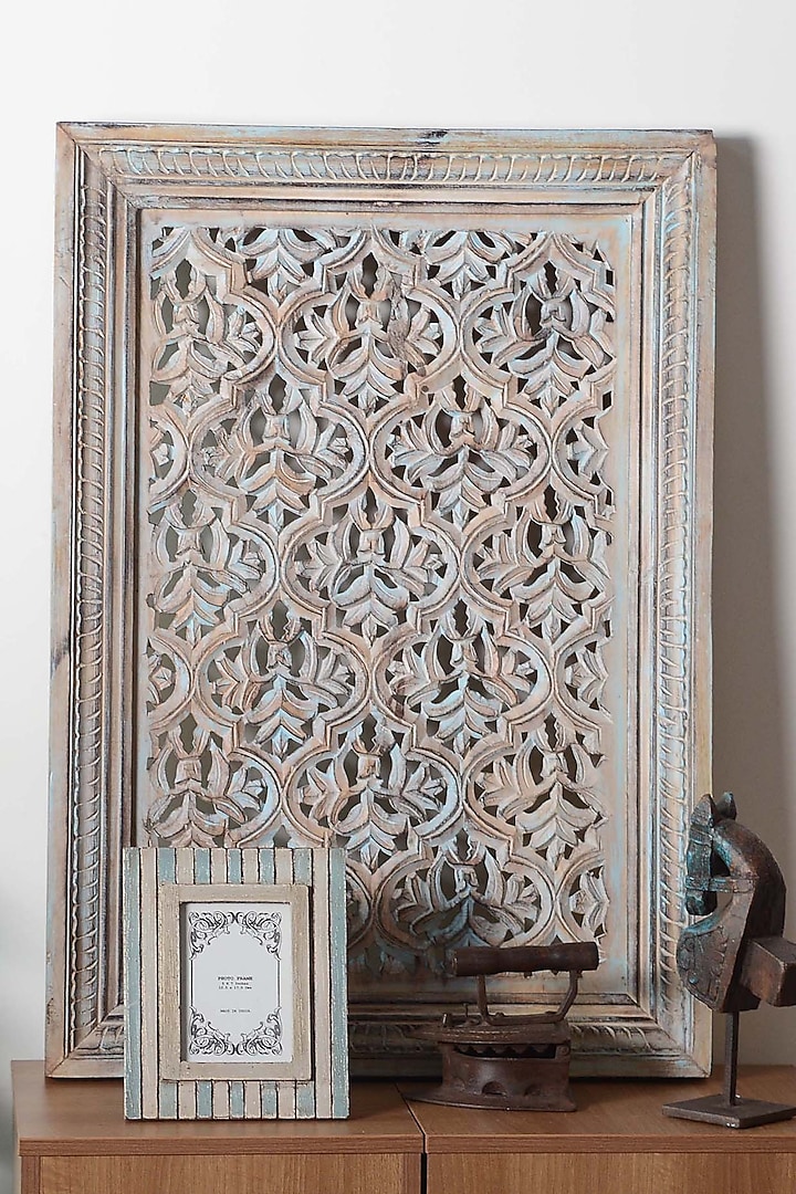 Blue Wooden Wall Art by Artisans Rose at Pernia's Pop Up Shop