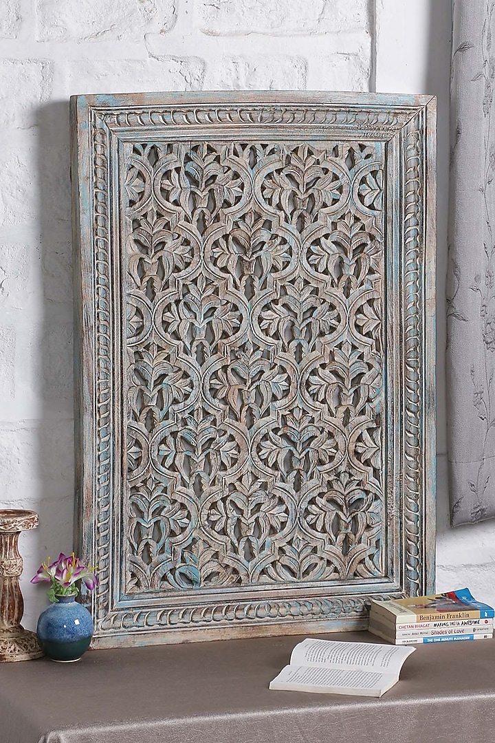 Blue Wooden Wall Art by Artisans Rose at Pernia's Pop Up Shop