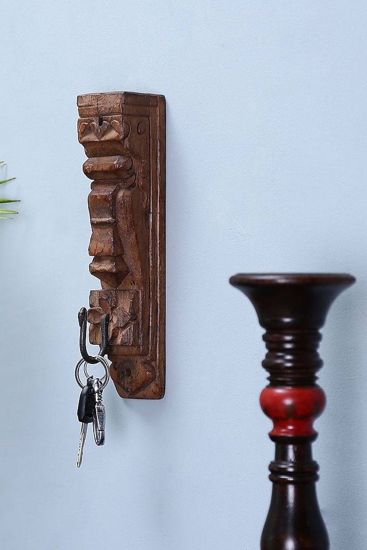 Brown Reclaimed Wood Wall Hook by Artisans Rose at Pernia's Pop Up Shop