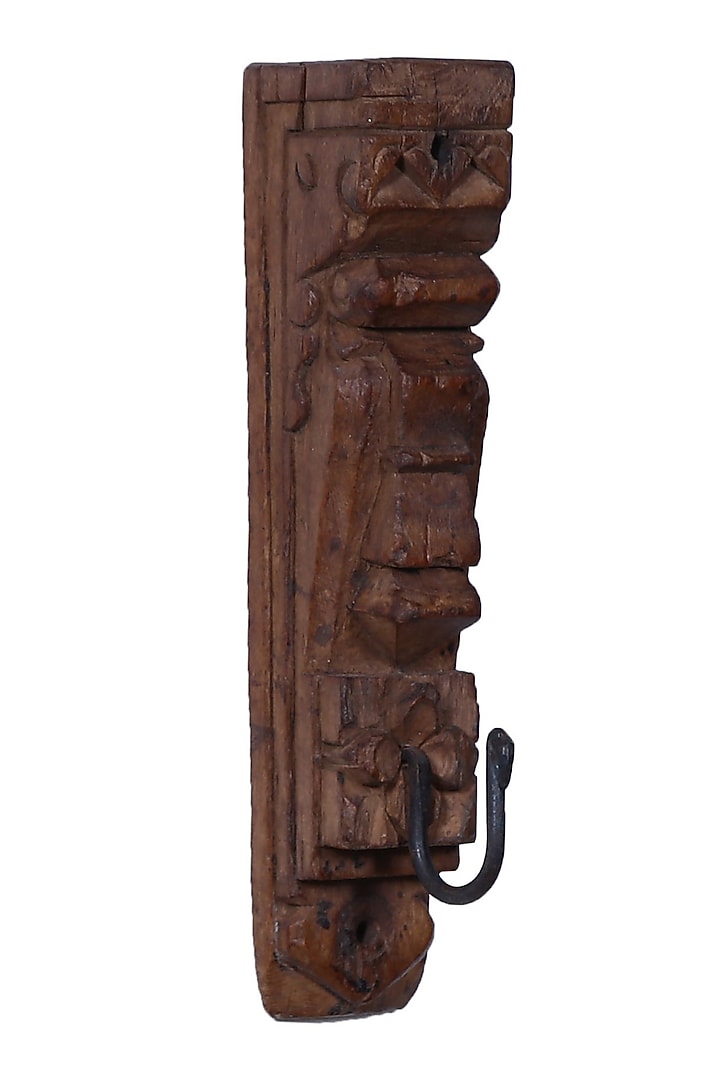Brown Reclaimed Wood Wall Hook by Artisans Rose at Pernia's Pop Up Shop