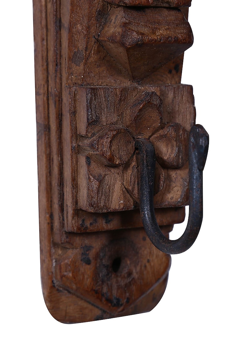Brown Reclaimed Wood Wall Hook by Artisans Rose at Pernia's Pop Up Shop