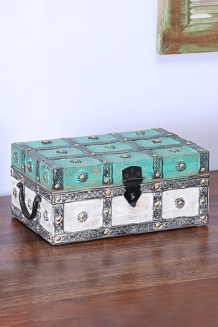 Green Wooden Rustic Utility Box by Artisans Rose at Pernia's Pop Up Shop