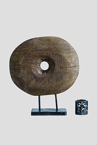 Brown Wood & Iron Showpiece by Artisans Rose