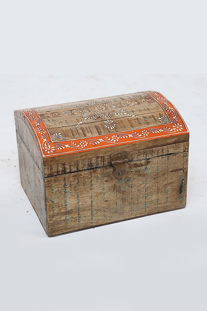 Brown Mango Wood Embellished Utility Box by Artisans Rose at Pernia's Pop Up Shop