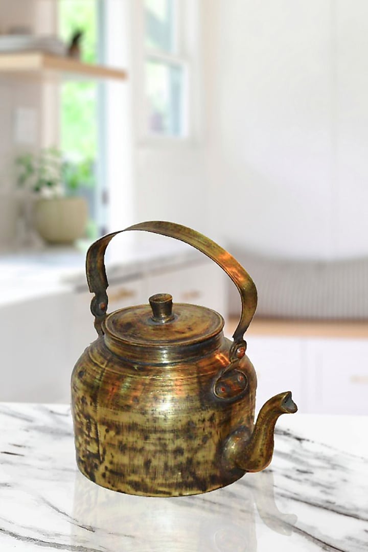 Antique Brass Tea Kettle by Artisans Rose