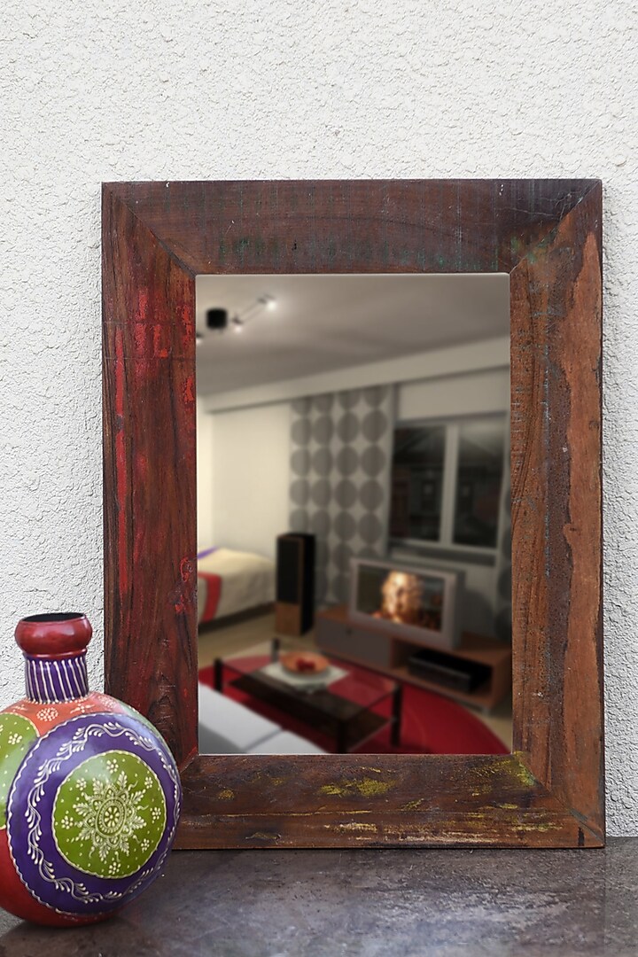 Brown MDF Wall Mirror by Artisans Rose at Pernia's Pop Up Shop
