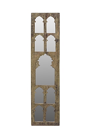 Brown Rustic MDF Wall Mirror by Artisans Rose
