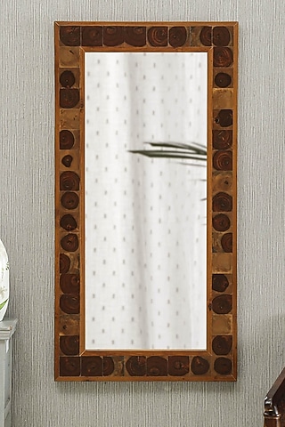 Brown Sheesham Wood Wall Mirror by Artisans Rose