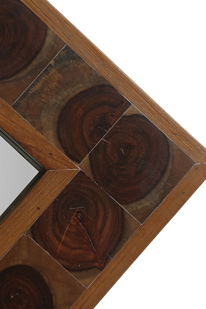 Brown Sheesham Wood Wall Mirror by Artisans Rose at Pernia's Pop Up Shop