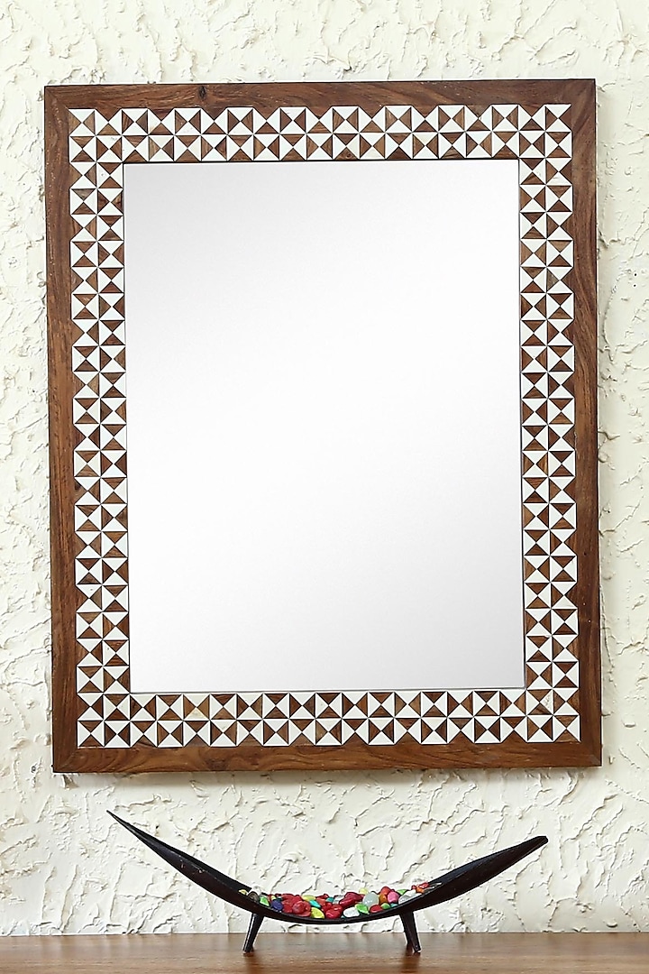 Brown Wood Wall Mirror by Artisans Rose at Pernia's Pop Up Shop