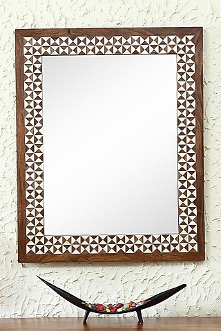 Brown Wood Wall Mirror by Artisans Rose