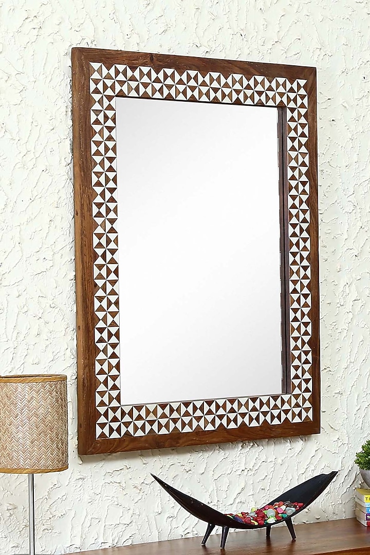 Brown Wood Wall Mirror by Artisans Rose at Pernia's Pop Up Shop