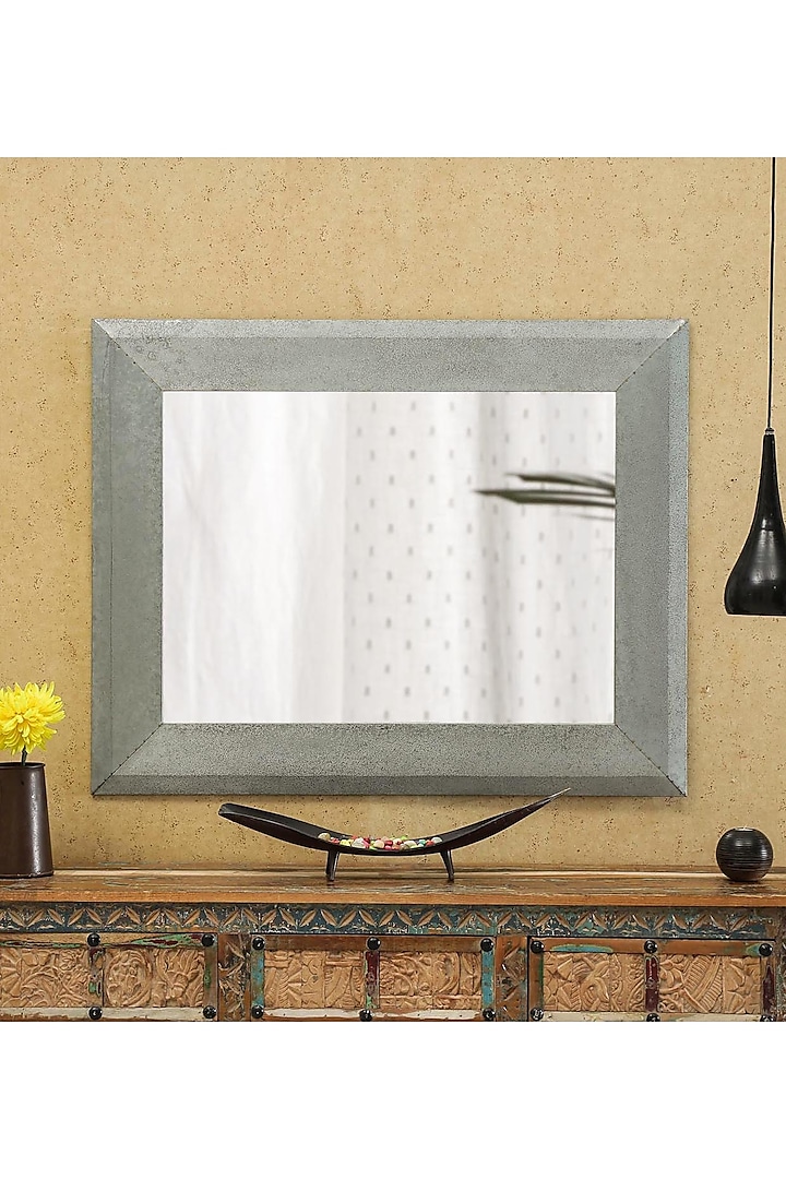 Grey Wood Wall Mirror by Artisans Rose at Pernia's Pop Up Shop