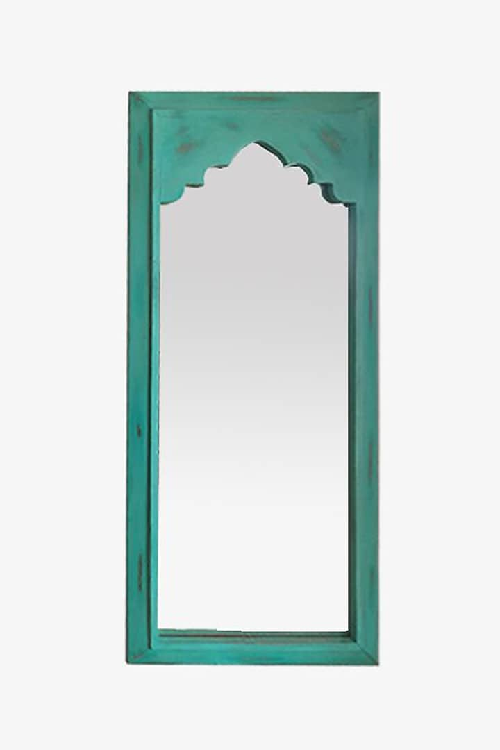 Teal Mango Wood Standing Mirror by Artisans Rose at Pernia's Pop Up Shop