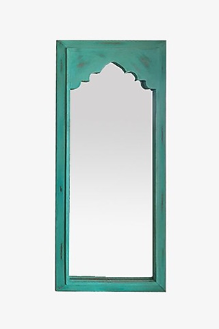 Teal Mango Wood Standing Mirror by Artisans Rose