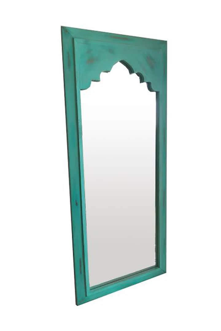 Teal Mango Wood Standing Mirror by Artisans Rose at Pernia's Pop Up Shop