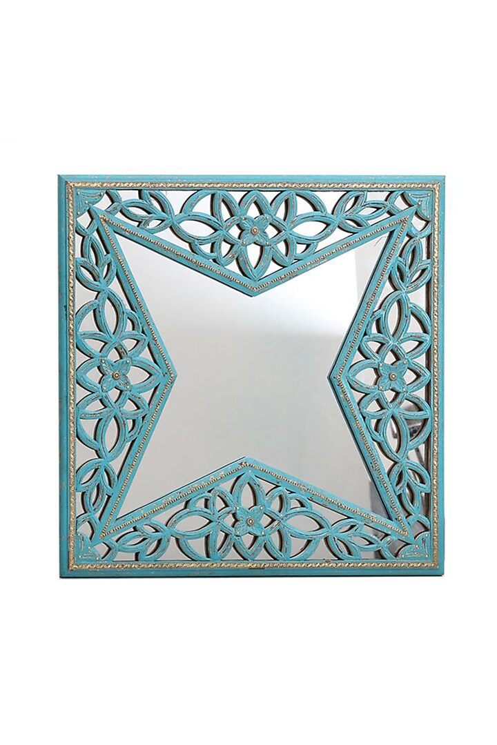 Blue Glass Wall Mirror by Artisans Rose at Pernia's Pop Up Shop